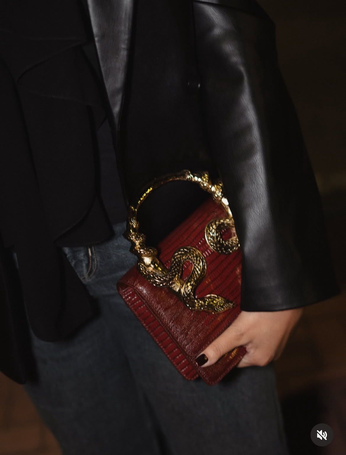 Roberto Cavalli Snake Embellished Handbag