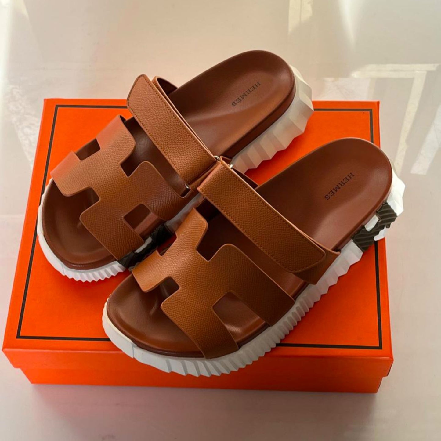 Hermès Infra Sandals – Black Calfskin Leather