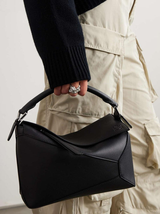 Loewe Puzzle Edge Medium Top-Handle Bag in Soft Grained Leather