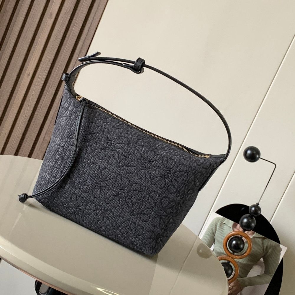 Loewe Small Cubi Anagram Jacquard Canvas Shoulder Bag