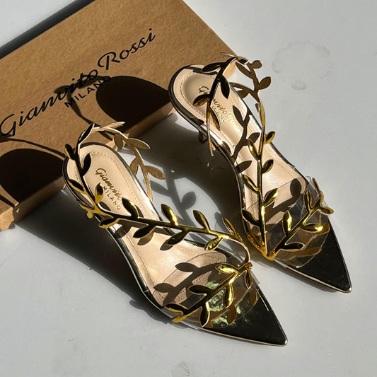 Gianvito Rossi Patent Leaf Sandals