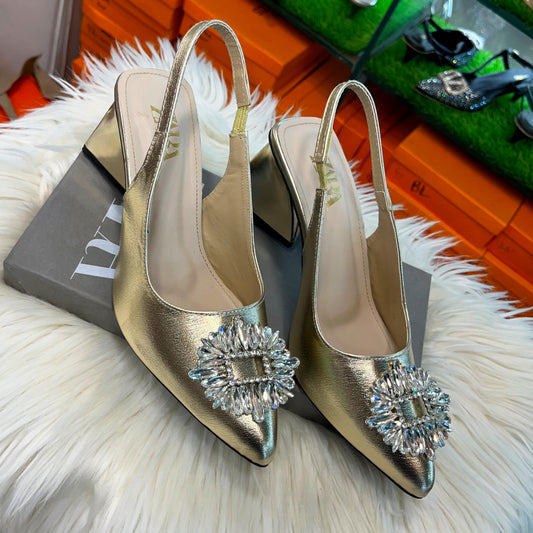 ZARA Pearl Slingback Heels