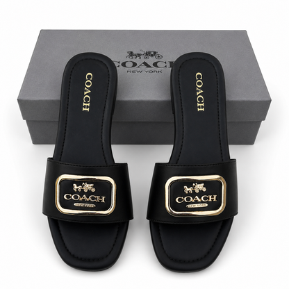 COACH Evy Leather Slip-On Sandals