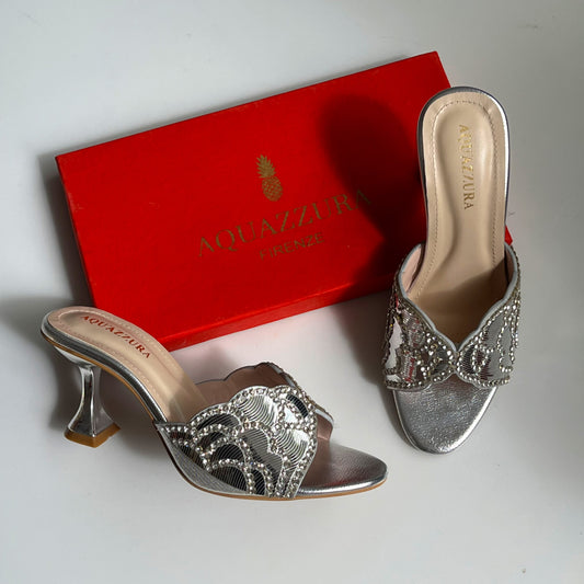 Aquazzura Crystal Heeled Mules
