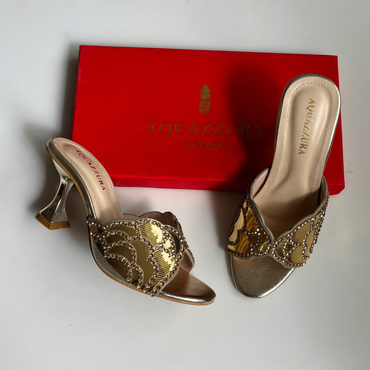 Aquazzura Crystal Heeled Mules