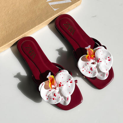 ZARA 3D Flower Slide Sandals