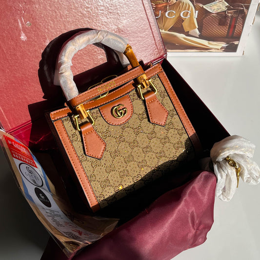 Gucci Diana crystals small tote bag