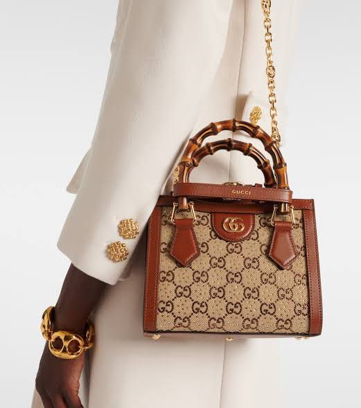 Gucci Diana crystals small tote bag