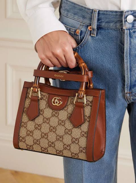 Gucci Diana crystals small tote bag