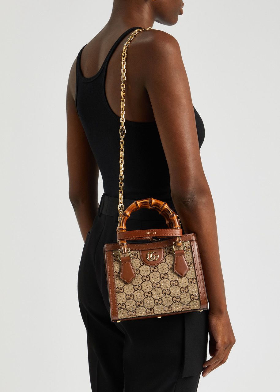 Gucci Diana crystals small tote bag