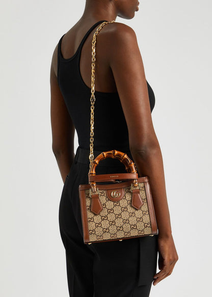 Gucci Diana crystals small tote bag