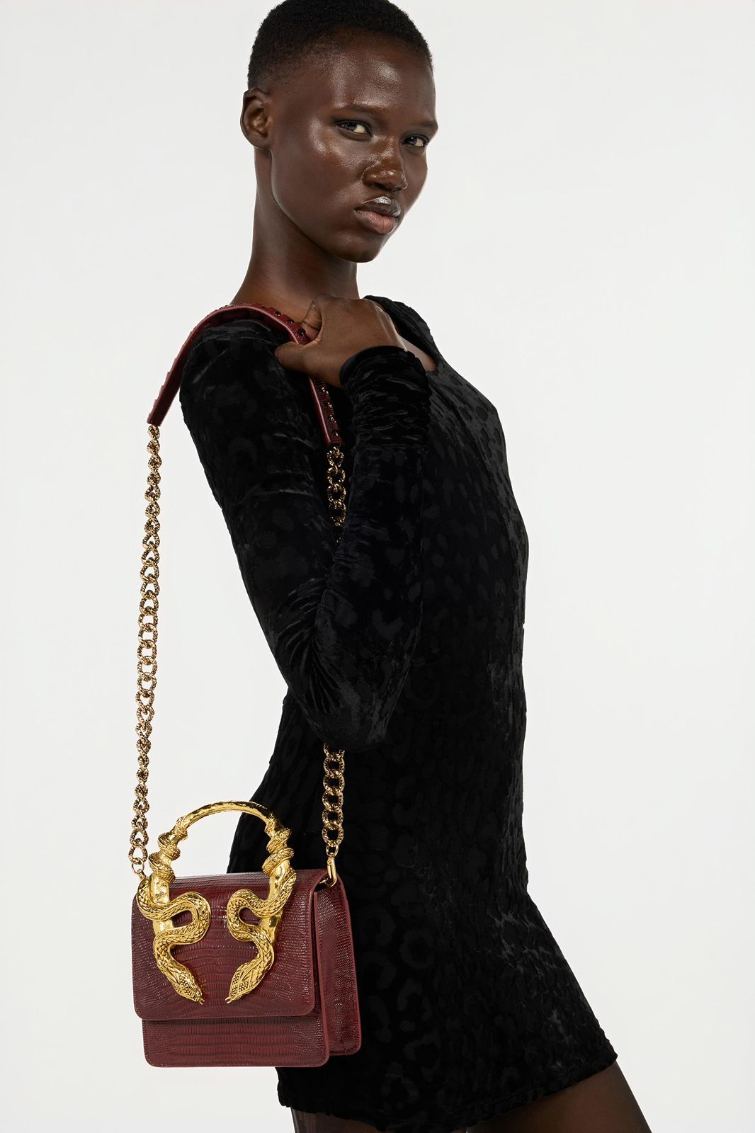 Roberto Cavalli Snake Embellished Handbag