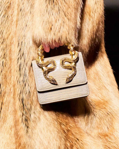 Roberto Cavalli Snake Embellished Handbag