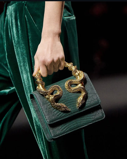 Roberto Cavalli Snake Embellished Handbag