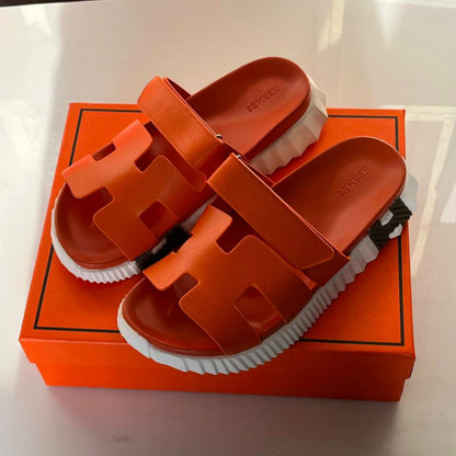 Hermès Infra Sandals – Black Calfskin Leather