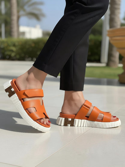 Hermès Infra Sandals – Black Calfskin Leather