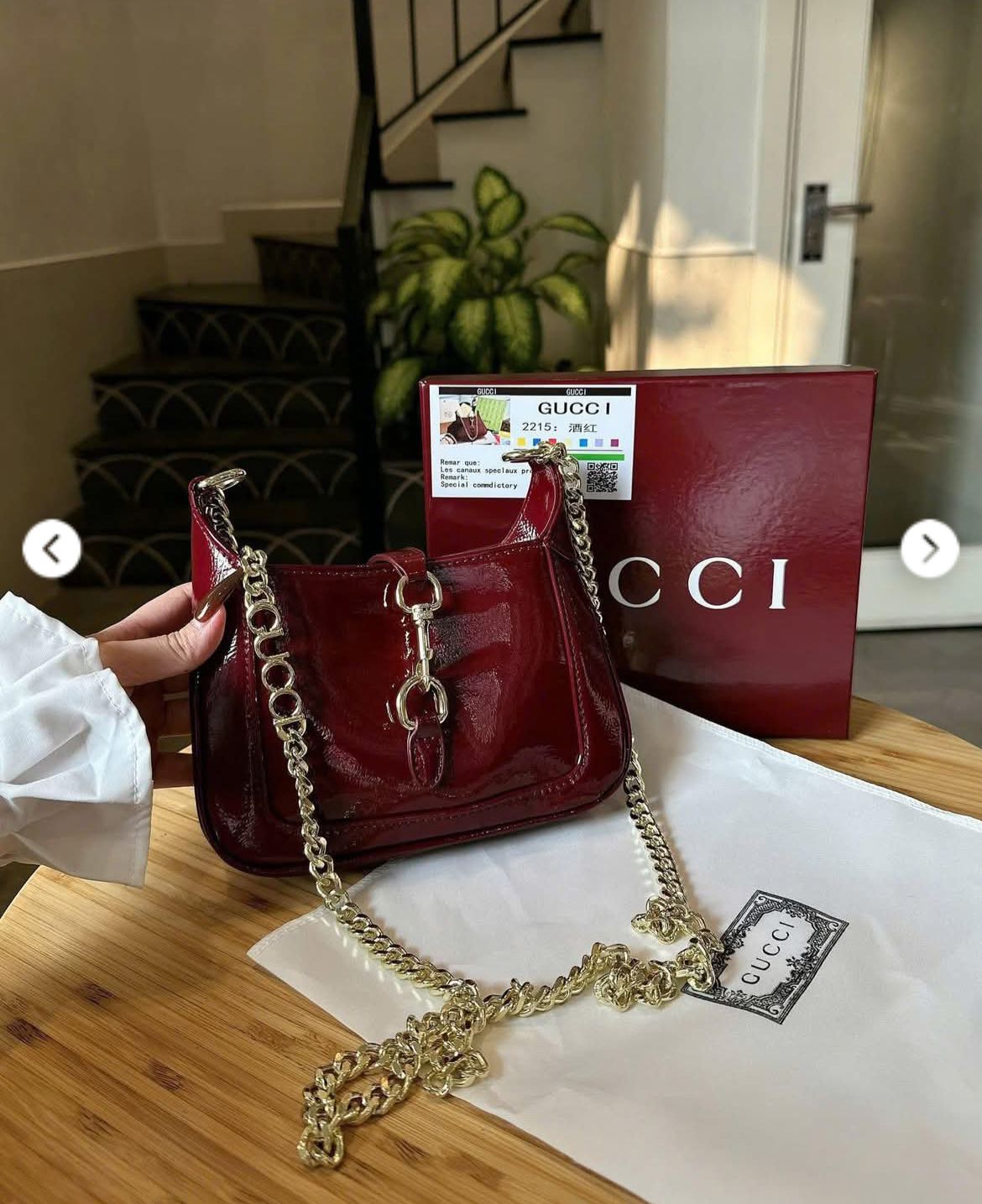 Gucci Jackie Notte Mini Patent Leather Shoulder Bag