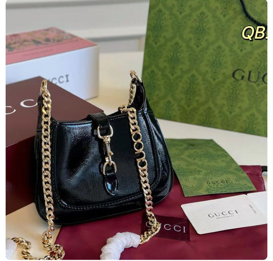Gucci Jackie Notte Mini Patent Leather Shoulder Bag