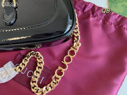 Gucci Jackie Notte Mini Patent Leather Shoulder Bag