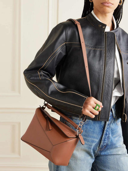 Loewe Puzzle Edge Medium Top-Handle Bag in Soft Grained Leather