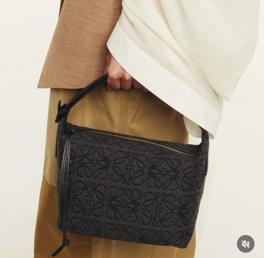 Loewe Small Cubi Anagram Jacquard Canvas Shoulder Bag