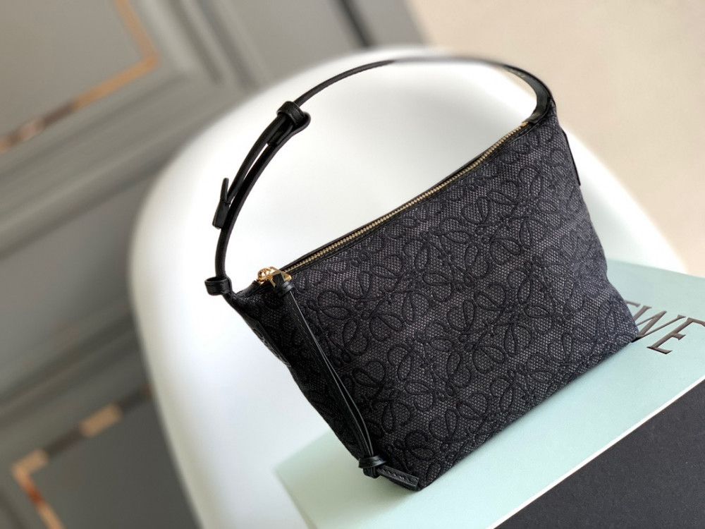 Loewe Small Cubi Anagram Jacquard Canvas Shoulder Bag