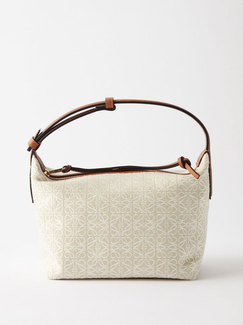 Loewe Small Cubi Anagram Jacquard Canvas Shoulder Bag