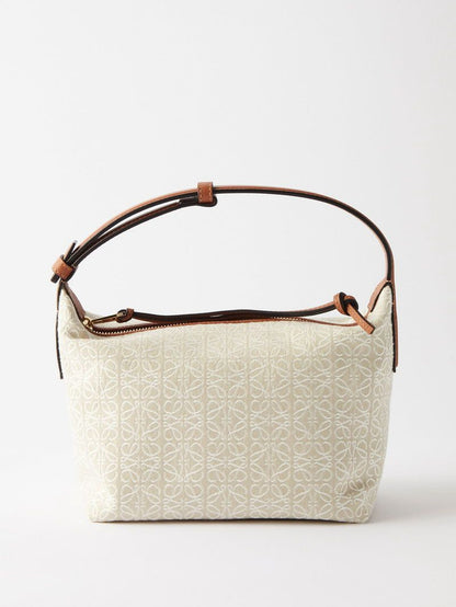 Loewe Small Cubi Anagram Jacquard Canvas Shoulder Bag