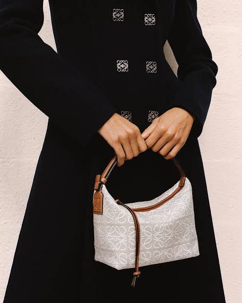 Loewe Small Cubi Anagram Jacquard Canvas Shoulder Bag