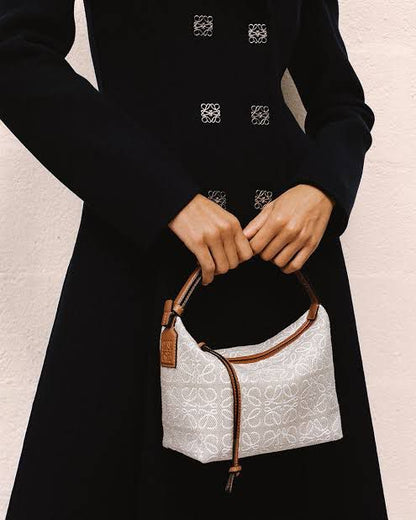 Loewe Small Cubi Anagram Jacquard Canvas Shoulder Bag