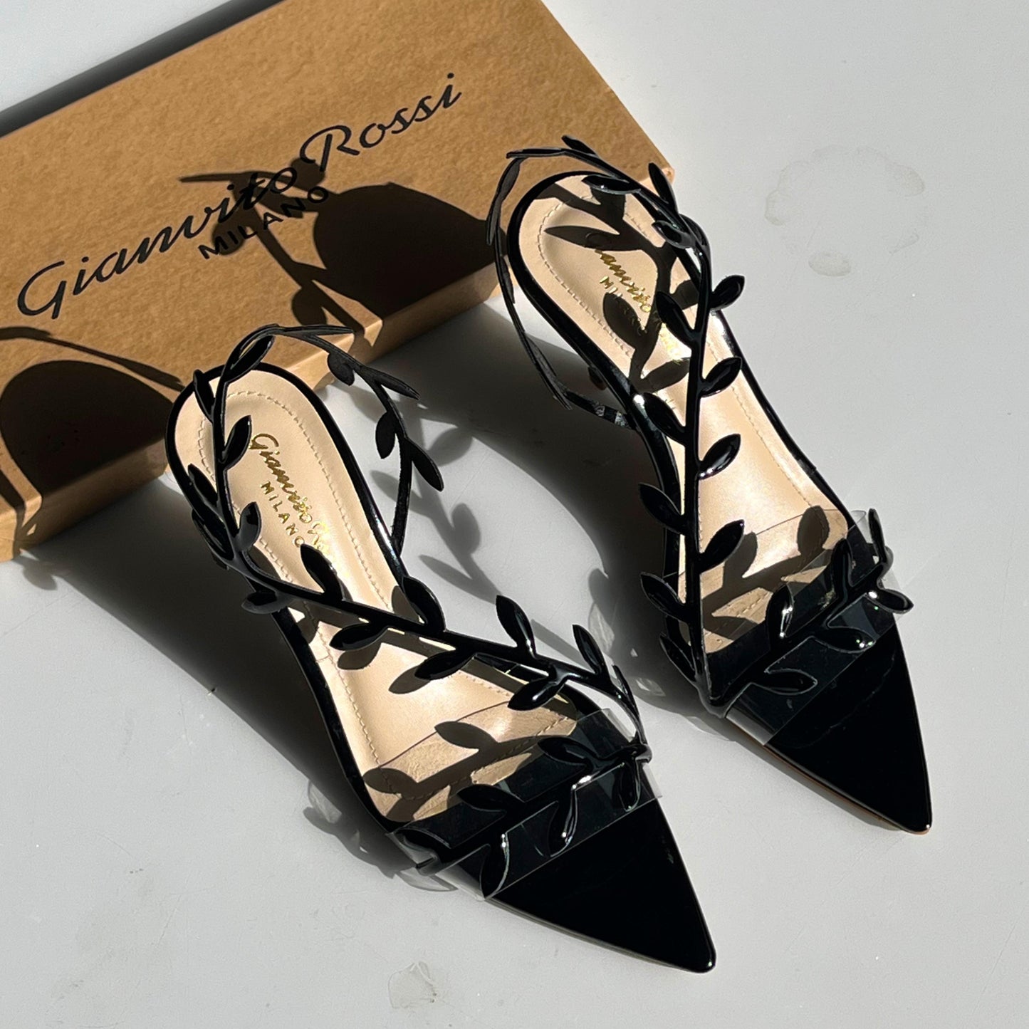 Gianvito Rossi Patent Leaf Sandals