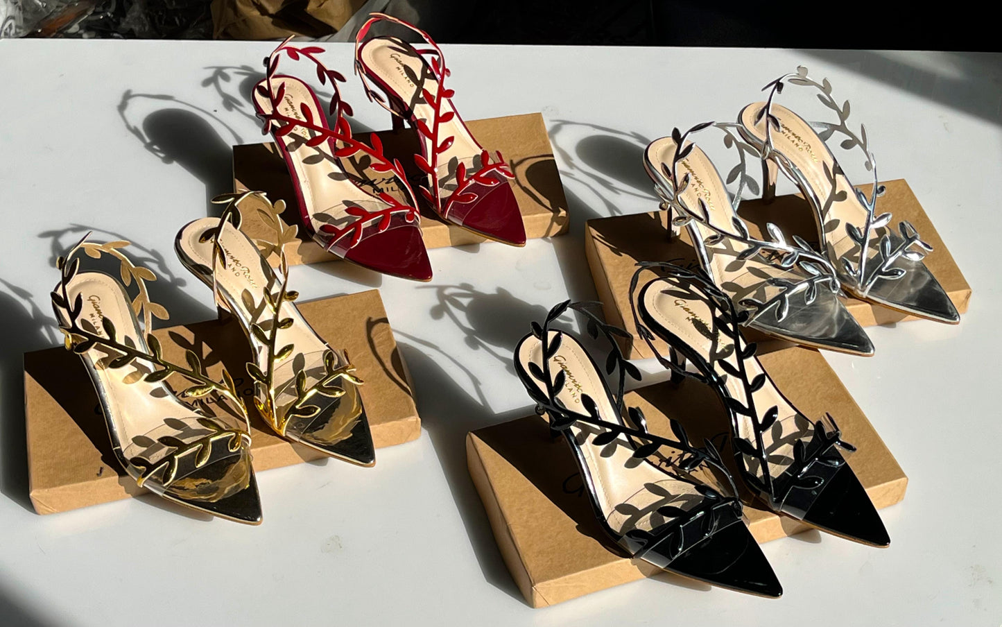 Gianvito Rossi Patent Leaf Sandals