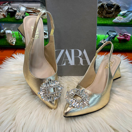 ZARA Pearl Slingback Heels