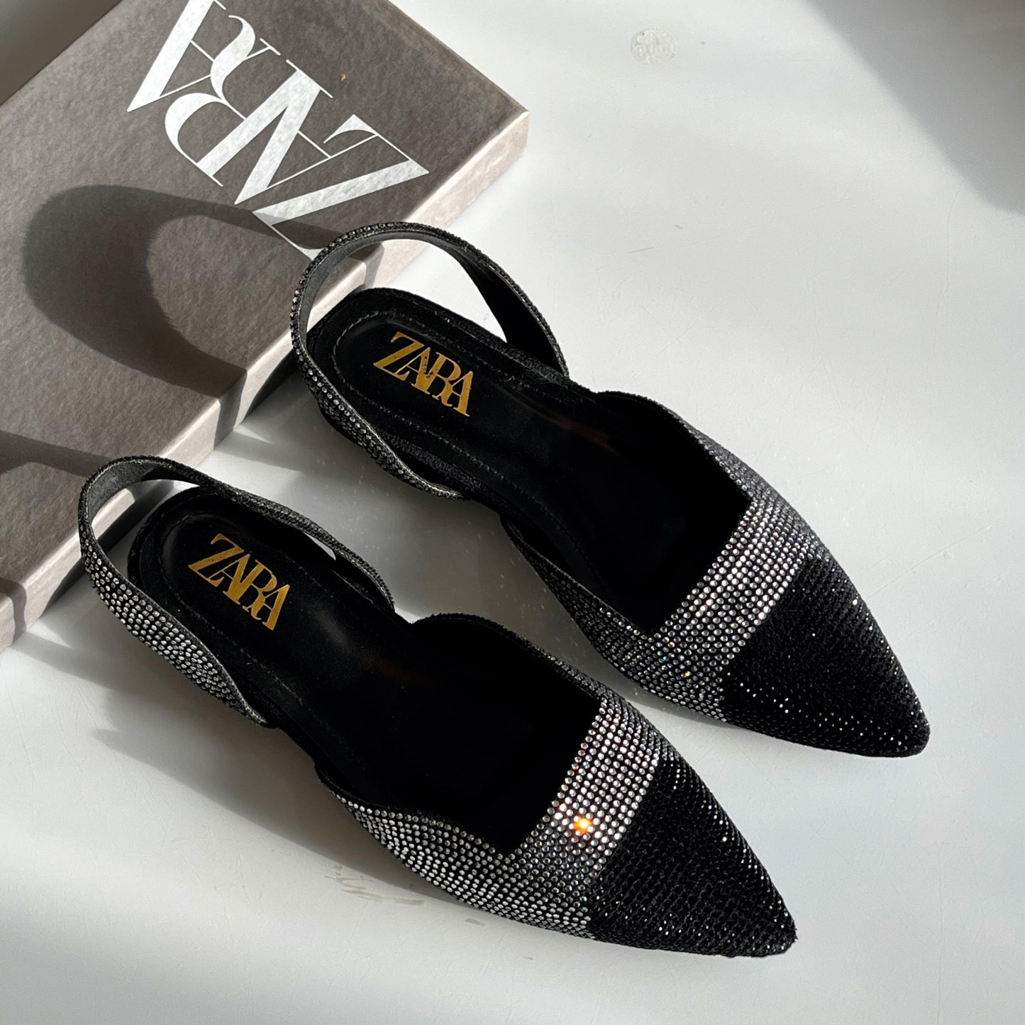 Zara Stone Slingback Flats
