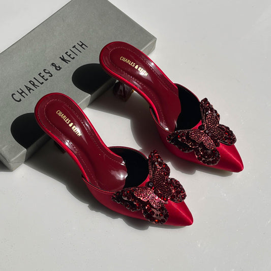 Zara Metallic Bow Heels