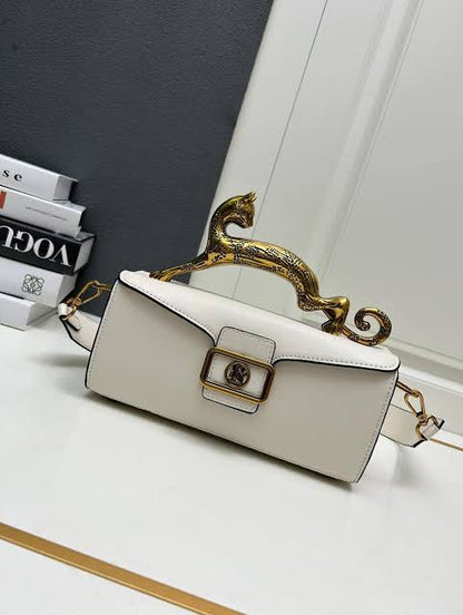 LANVIN | Pencil Cat Bag in Shiny Leather & Rhinestones