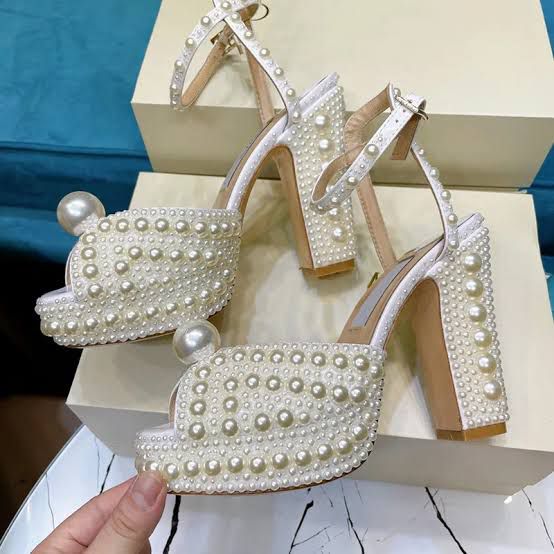 Jimmy Choo Sacaria Platform 120 | Pearl Embellished