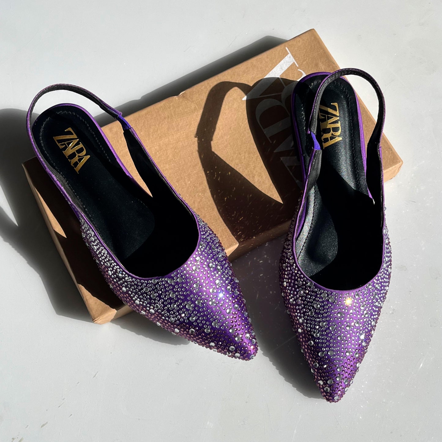 ZARA Rhinestone Slingback Heels