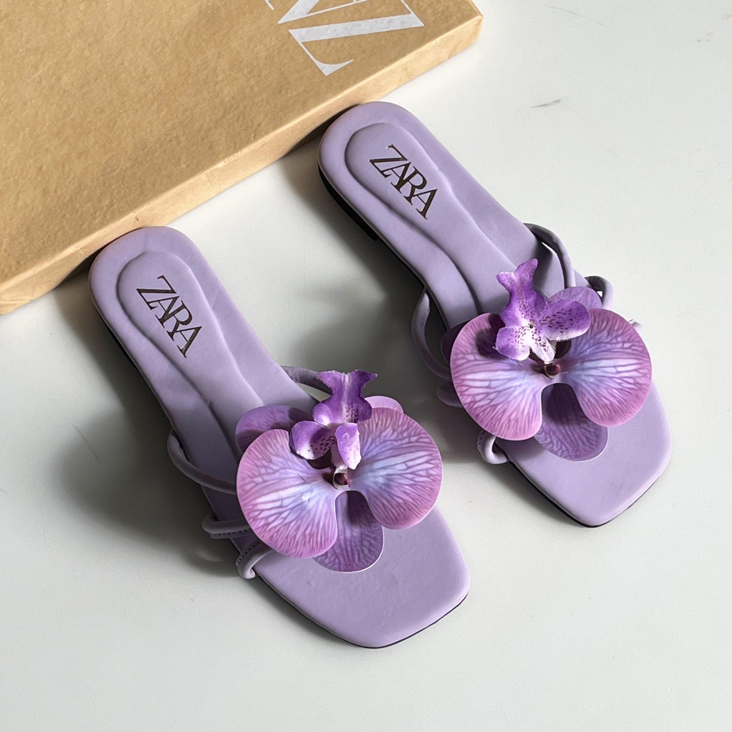ZARA 3D Flower Slide Sandals
