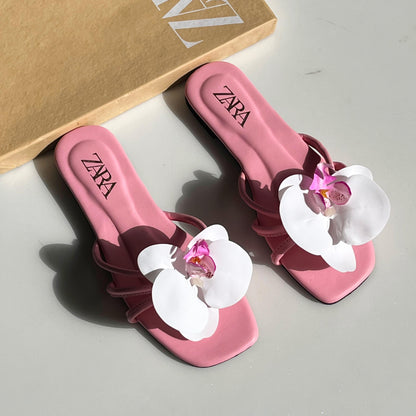 ZARA 3D Flower Slide Sandals