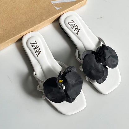 ZARA 3D Flower Slide Sandals