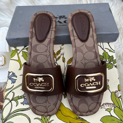 COACH Evy Leather Slip-On Sandals