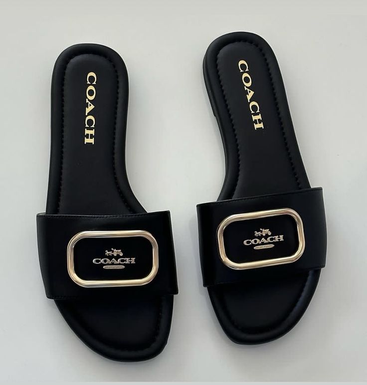 COACH Evy Leather Slip-On Sandals