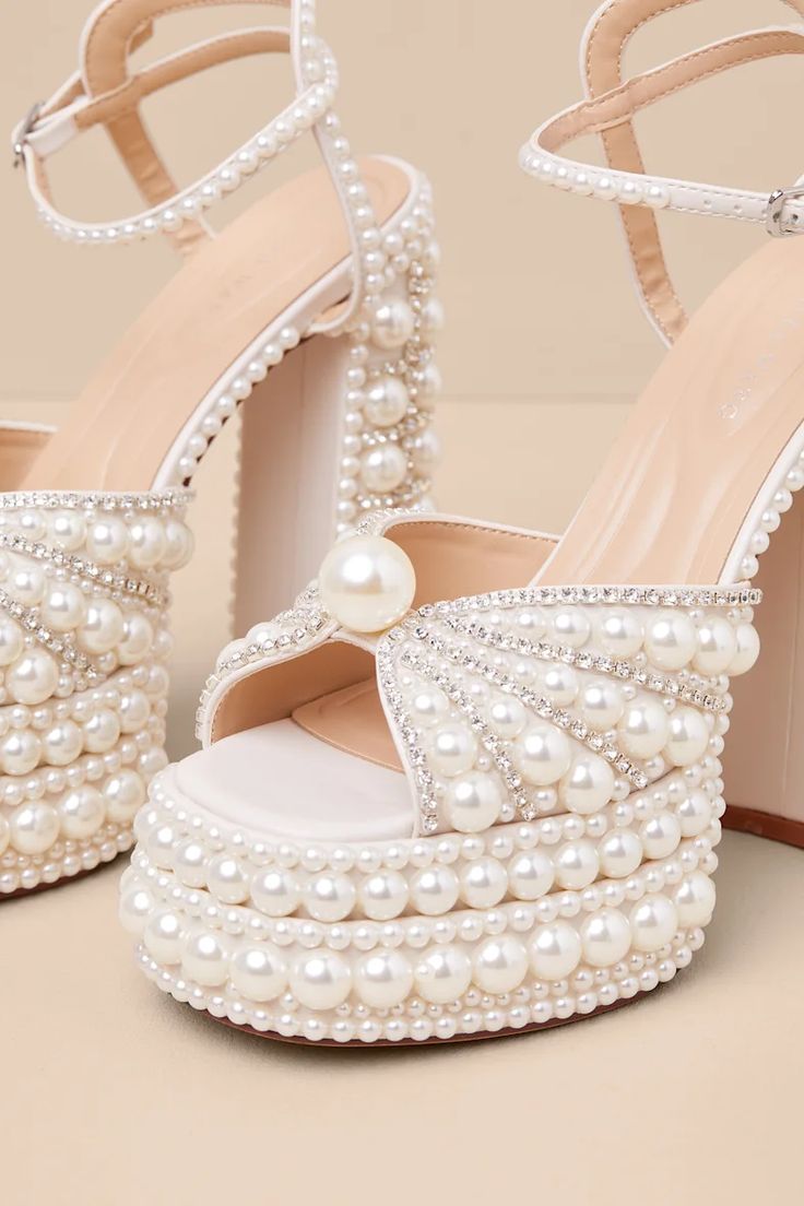 Jimmy Choo Sacaria Platform 120 | Pearl Embellished
